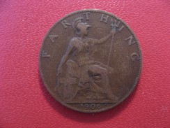 Grande-Bretagne - UK - Farthing 1906 Edward VII 3695 - B. 1 Farthing