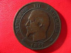 10 Centimes Napoléon III 1857 W Lille 3808 - 10 Centimes