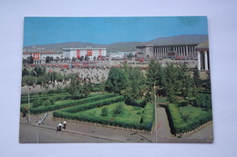 Mongolia. Ulan Bator. 1970s -  OLD PC Central Square. Aerial View  - Old Postcard - Mongolie