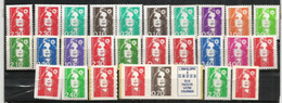 Marianne De Briat (Bicentenaire)  27 Timbres Neufs ** Différents. Côte  85,00 € - 1989-1996 Bicentenial Marianne