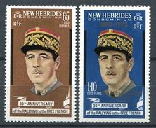 156 NEW HEBRIDES 1970 - Yvert 306/07 (Surcharge) - Charles De Gaulle - Neuf ** (MNH) Sans Trace De Charniere - Nuevos