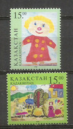 KAZAKHSTAN. Jeux D'enfants, Dessins. Deux Timbres Neufs ** - Dolls