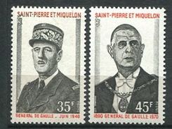 156 ST PIERRE Et MIQUELON 1971 - Yvert 419/20 - General De Gaulle 40 Et 70 - Neuf ** (MNH) Sans Trace De Charniere - Unused Stamps