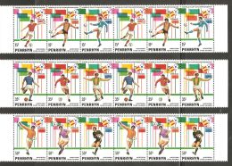 Penrhyn 1981 Mi# 237-245 ** MNH - 3 Strips Of 6 (2 Set) - World Cup Soccer, Spain - Penrhyn