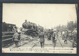 +++ CPA - KONTICH - CONTICH - Mai 1908 - Accident Chemin De Fer - Vue Train Tamponné- Schrikkelijk Spoorweg Ongeluk  // - Kontich