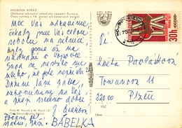 L1931 - Czechoslovakia (1977) Hojsova Straz (postcard) Stamp: Congress Of Trade Unions (shifting Colors And Perforation) - Variétés Et Curiosités