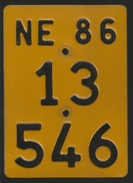 Velonummer Mofanummer Neuenburg NE 86 - Number Plates