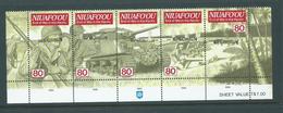 Tonga Niuafo´ou 1995 WWII Pacific Theatre 80s Strip Of 5 MNH Handstamped Specimen - Tonga (1970-...)