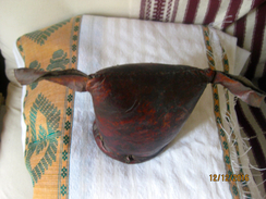 Ethiopia: Headrest /appui-tête Gurage En Cuir - Art Africain