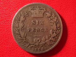 Royaume-Uni - UK - Six Pence 1864 - Die Number 8 3753 - H. 6 Pence