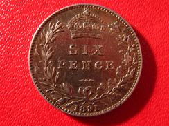 Royaume-Uni - UK - Six Pence 1891 3764 - H. 6 Pence