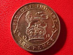 Royaume-Uni - UK - Six Pence 1918 3749 - H. 6 Pence