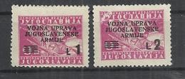 YUGOSLAVIAN OCCUPATION OF ISTRIA 1947 - 2 DIFFERENT - MNH MINT NEUF NUEVO - Occup. Iugoslava: Istria