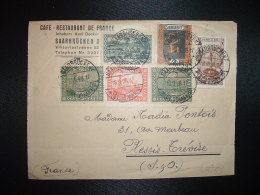 DEVANT LETTRE TP OBL.18 9 28 SAARBRUCKEN + CAFE RESTAURANT DE FRANCE + KARL DECKER - Covers & Documents