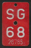 Velonummer St. Gallen SG 68 - Plaques D'immatriculation