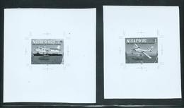 Tonga Niuafo´ou 1993 Aviation & Plane Set Of 2 Black & White Proofs - Tonga (1970-...)