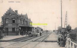 CPA  SAINTES LA GARE SINTE REMELDE  ( CHEMIN DE FER STATIE STATION GARE TRAIN ) - Tubeke