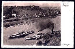 8728 - Alte Foto Ansichtskarte - Pirna - Elbeschifffahrt - Hunger - Luftaufnahme RLM - Gel 1949 - Pirna