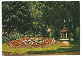 CPSM DIFFERDANGE, HORLOGE FLEURIE AU PARC GERLACHE, LUXEMBOURG - Differdingen