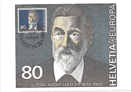 SUISSE - CARTE MAXIMUM - Yvert N° 1105 -  GUSTAV ADOLF HASLER - Maximumkaarten