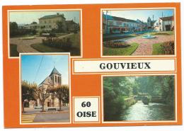 CP GOUVIEUX, LA MAIRIE, LE SQUARE, L'EGLISE, LE MOULIN DE LA CHAUSSEE, OISE 60 - Gouvieux