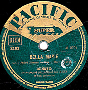 78 T. - 25 Cm - état  B - RENATO - BELLA MARIE - IMAGE DANS MON COEUR - 78 T - Disques Pour Gramophone