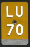 Velonummer Mofanummer Luzern LU 70 - Kennzeichen & Nummernschilder
