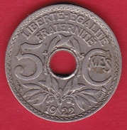 France 5 Centimes IIIe République Lindauer Petit Module - 1922 Poissy - 5 Centimes