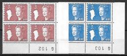 Groënland 1988 N°167/168 Neufs En Bloc De 4 Avec Marque, Reine Margrethe - Unused Stamps