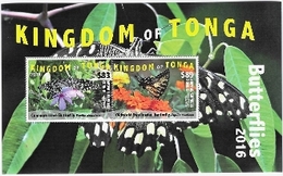 Tonga 2016, Butterflies III, 2val In BF - Tonga (1970-...)