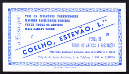 CARTOLINA PUBLICITARIA - Coelho, Estevão, Lda. Calçada De Santa Apolonia, 8 Lisboa - Portugal