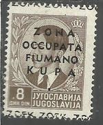 ZONA FIUMANO KUPA 1941 SOPRASTAMPATO OVERPRINTED 8d D 8 MNH - Fiume & Kupa