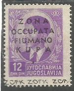ZONA FIUMANO KUPA 1941 SOPRASTAMPATO OVERPRINTED 12d D 12 MNH - Fiume & Kupa