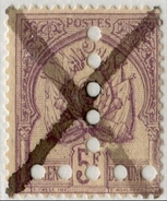 !!! TUNISIE : TAXE N°21, 5F CHIFFRES GRAS ANNULATION PLUME. TB - Portomarken