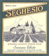 étiquette  - VIN De Californie - Sonoma County Red Wine SEGHESIO - White Wines