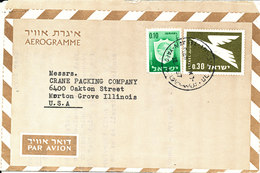 Israel Aerogramme Sent To USA Tel Aviv 30-7-1967 - Airmail