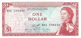 EAST CARIBBEAN STATES 1 DOLLAR ND (1974) P-13g UNC S/N B84 709430 [ECS101c10] - Caraibi Orientale