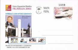 7478. Entero Postal GUINEA ECUATORIAL Española , El AVE Y Samaranch 2001, Num 9 ** - Spanish Guinea