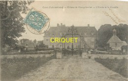 37 Cléré, Chateau De Champchevrier, Entrée Et Chapelle, 2 Enfants Vers La Grille, Affranchie 1905 - Cléré-les-Pins