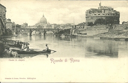 Roma (Lazio) Fiume Tevere Con Barcaioli, Castel Sant'Angelo E Cupola San Pietro Sul Fondo, Tevere River - Fiume Tevere