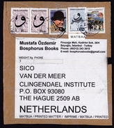 Turkey: Parcel Fragment (cut-out) To Netherlands, 2016, 5 Stamps, Symbols, Hat (right Stamp Damaged) - Cartas & Documentos