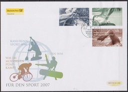 Deutschland FDC 2007 Nr.2585 - 2587  Sporthilfe: Kanu-WM, Turn-WM, Moderner Fünfkampf  ( Dg 75  ) - 2001-2010