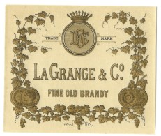 Ancienne étiquete Vernie Lagrange & Cie  Fine Old Brandy - Alcoholes Y Licores