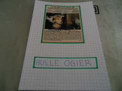 AUTOGRAPHE DÉDICACÉ ET AUTHENTIQUE DE BULLE OGIER SUR COUPURE DE PRESSE COLLÉE SUR CARTON BRISTOL (15 X 21 Cm) - Schauspieler Und Komiker