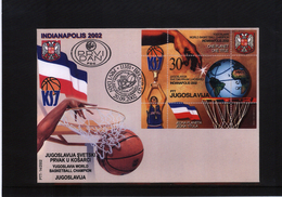 Jugoslawien /Yugoslavia 2002 Yugoslavia World Basketball Champion Block FDC - Lettres & Documents