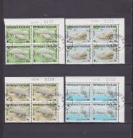 Blocks 4 Of Togo Used CTO Stamps 1984 : Endangered Animals / Manatee - Usados