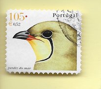 TIMBRES - STAMPS - PORTUGAL -2003 - OISEAUX - PERDRIX DE LA MER - TIMBRE OBLITÉRÉ - Used Stamps