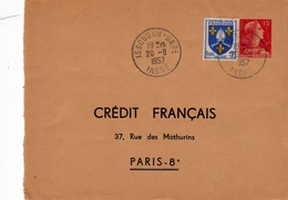Entier Postal  TSC  CREDIT FRANCAIS PARIS 8e 15f  Marianne De Cheffer Et  Complément D' Affranchissement  5f  N° 1005 - Standard- Und TSC-Briefe (vor 1995)