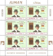 Ajman 1969 Mi# 463-465 A Kleinbogen (3) ** MNH - Overprinted - Summer Olympics 1972, Munich - Summer 1972: Munich