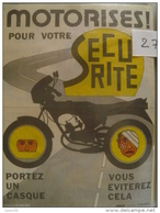 Affiche SNCF De Sécurité - 37 - MOTORISES!! Pour Votre Sécurité; Portez Un Casque - Spoorweg